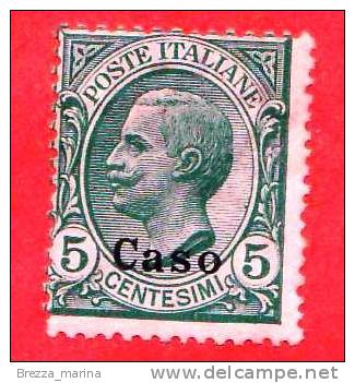 ITALIA - Possedimenti - Egeo - Caso -1912 - Nuovo - Serie Ordinaria - 5 C. • Effigie Di Vittorio Emanuele III Tipo Leoni - Egeo (Caso)