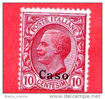 ITALIA - Possedimenti - Egeo - Caso -1912 - Nuovo - Ordinaria - 10 C. • Effigie Di Vittorio Emanuele III Tipo Leoni - Egeo (Caso)