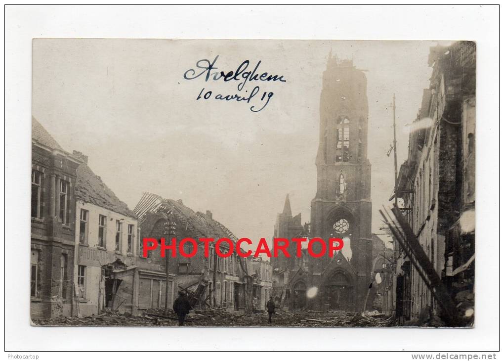 AVELGHEM-10-4-1919-CARTE PHOTO-Guerre14-18-1 WK-BELGIEN-BELGIQUE- - Avelgem
