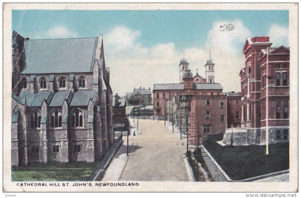 9786# TERRE NEUVE CATHEDRAL HILL ST JOHN'S NEWFOUNDLAND Datée De ST JEAN DE TERRE NEUVE 1914 - St. John's