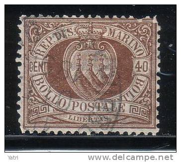 Repubblica Di San Marino - 1892 - 40 C. Bruno (o) - Usados