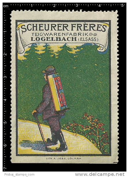 Old Original German Poster Stamp (advertising Cinderella,reklamemarke) Scheurer Freres Climbing Mountaineering Alpinist - Escalada