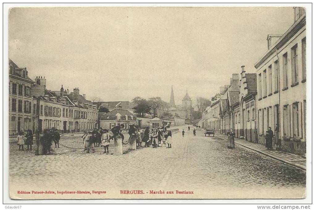 BERGUES (NORD - 59) - CPA - MARCHE AUX BESTIAUX - Bergues