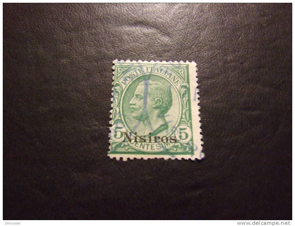 NISIRO 1912 ORDINARIA 5 C USATO - Egeo (Nisiro)