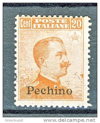 Pechino 1917-18, Sassone Serie N. 1 N. 12 C. 20 Arancio Usato Cat. € 500 - Pékin