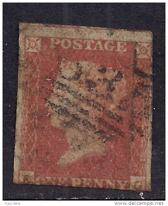 GB 1841 QV 1d Penny Red IMPERF Blued Paper ( K & G ) ( K696 ) - Usati