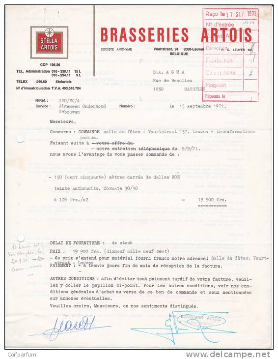 BRASSERIES ARTOIS  / LEUVEN / LOUVAIN 1971 (F630) - 1950 - ...
