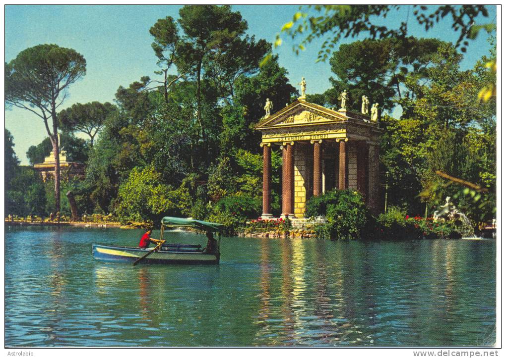 Villa Borghese, Roma " Le Petit Lac " CP Bateaux - Parques & Jardines
