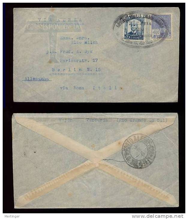 Brazil Brasilien 1940 LATI Via Roma Nach Berlin - Briefe U. Dokumente