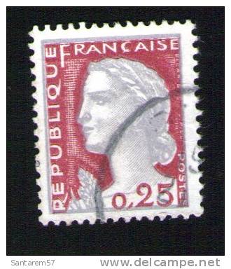 FRANCE Oblitération Ronde Used Stamp Marianne De Decaris 0 F 25 1960 Y&T 1263 - 1960 Maríanne De Decaris