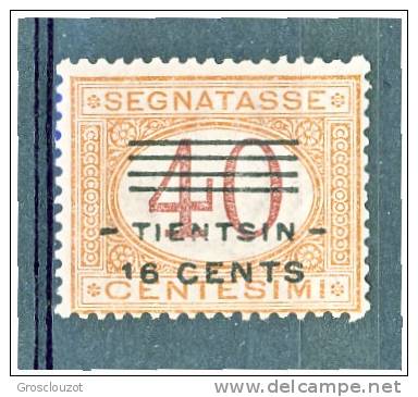 Tientsin 1919 Segnatasse SS 10 Non Emessi N. 12 C. 16 Su 40 Arancio E Carminio MNH - Tientsin