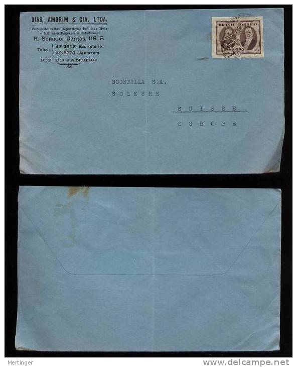 Brazil Brasilien 1940 Cover To Switzerland - Lettres & Documents