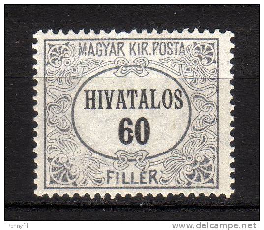 MAGYAR - 1921 YT 3 ** SERVICE - Dienstmarken