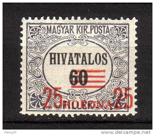 MAGYAR - 1922 YT 10 * SERVICE - Oficiales