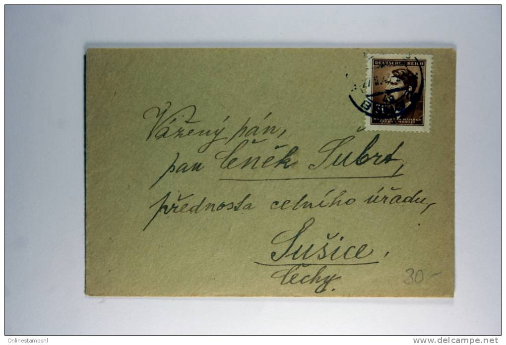 Germany: Böhmen Und Mähren 1943 Cover Brno To  Susice - Lettres & Documents