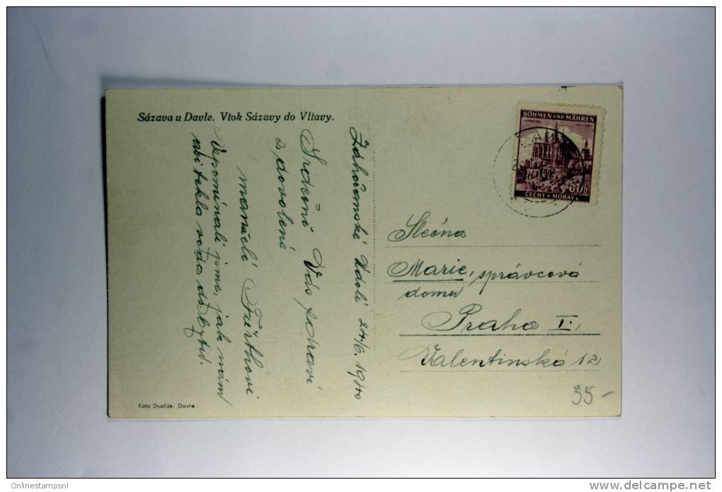Germany: Böhmen Und Mähren 1941 Sazava U Davle  Postcard - Covers & Documents