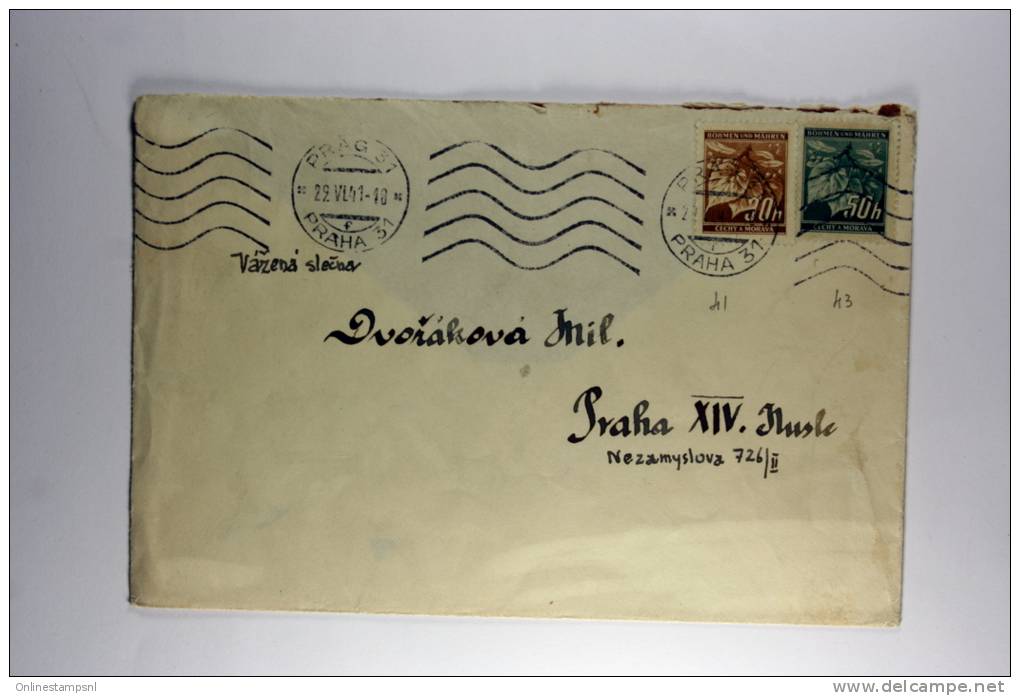 Germany: Böhmen Und Mähren 1941 Cover Prag Mixed Stamps - Lettres & Documents