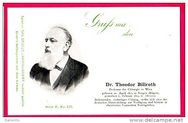 PC5903 UB Postcard: DGJ: Surgeon Dr. Theodor Billroth - Other & Unclassified