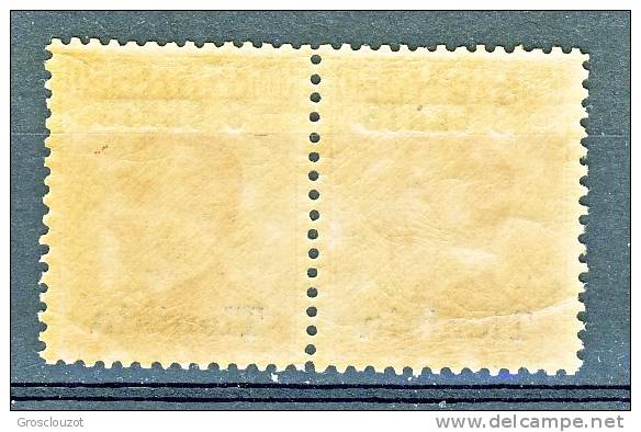 Tientsin 1918-19 SS 7 N. 19 C. 8 Su C. 20 Arancio Coppia MNH Supercentrati, Freschi, LUX  Cat. € 600 - Tientsin