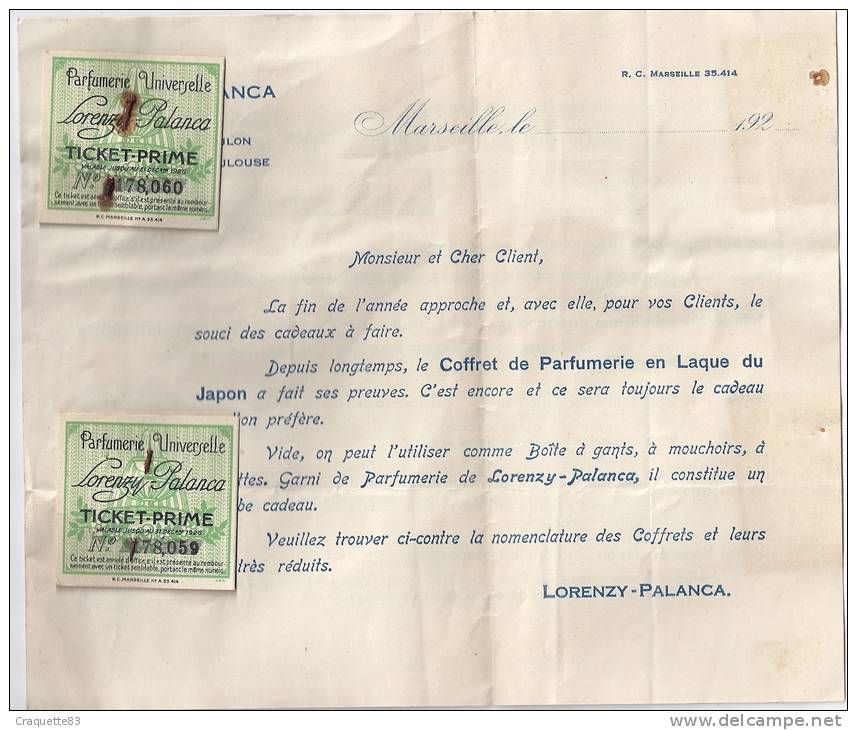 PARFUMERIE UNIVERSELLE  -LORENZY-PALANCA -LISTE DES ARTICLES - Non Classés