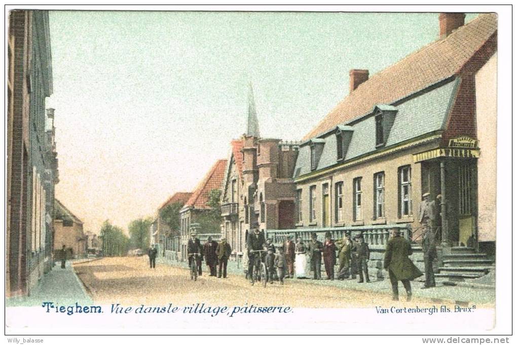 "Tieghem - Vue Dans Le Village, Patisserie" Couleur - Anzegem