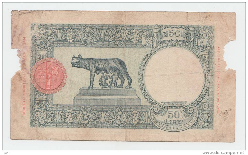 Italian East Africa 50 Lire 1939 "aVG" RARE Banknote P 1b - Italienisch Ostafrika