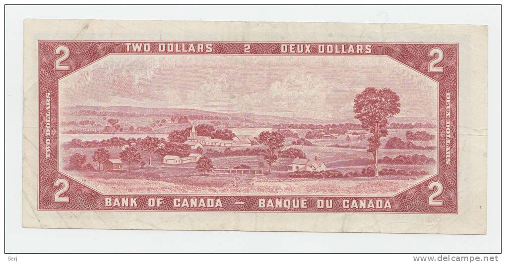 Canada 2 Dollars 1954 (1972 - 1973) VF+ CRISP Banknote P 76c 76 C - Canada