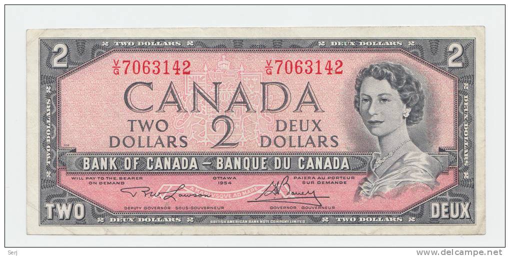 CANADA 2 DOLLAR 1954 (Lawson-Bouey 1973-75) VF+ P 76d 76 D - Canada