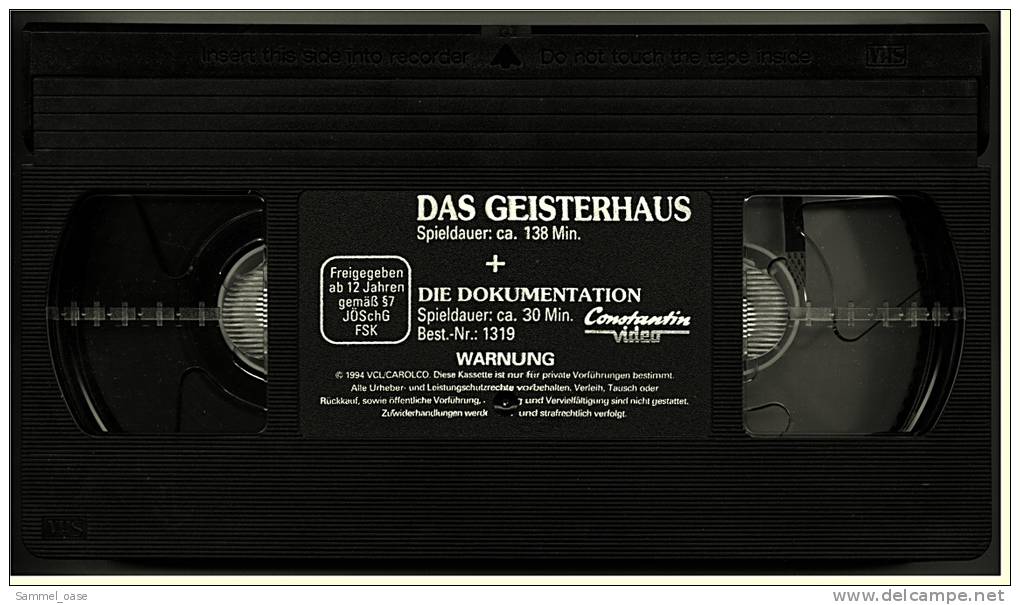 VHS Video Drama  -  Das Geisterhaus   -  Mit Close, Glenn; Streep, Meryl; Ryder, Winona; Banderas, Antonio  -  Von 1994 - Dramma