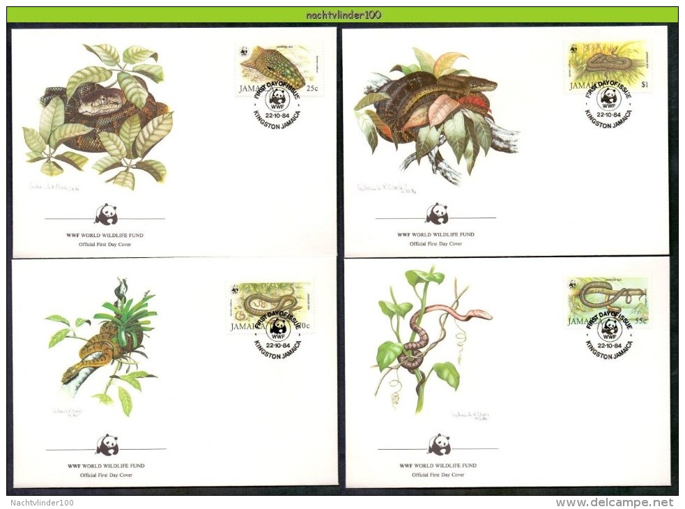 Mki019fb WWF FAUNA REPTIELEN SLANGEN SNAKES REPTILES SCHLANGEN JAMAICA 1984 FDC´S - FDC