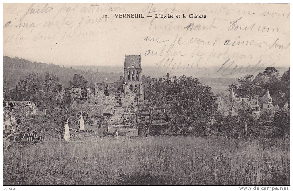 (XXI) Verneuil Sur Seine - L'église Et Le Château - Verneuil Sur Seine
