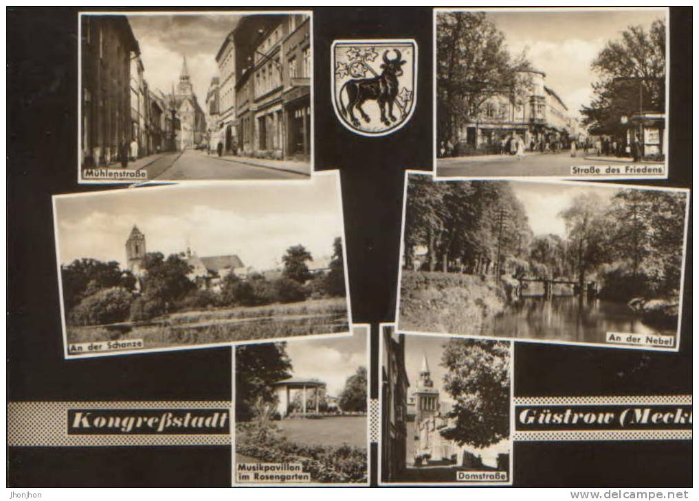 Germany-Postcard 1965-Gustrow-Collage Of Images-2/scans - Güstrow