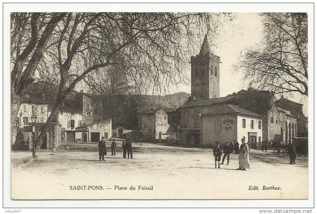 SAINT PONS (34) - CPA - PLACE DU FOIRAL - Autres & Non Classés