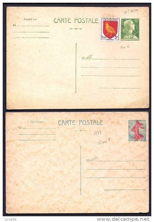 LOT 4 CARTES POSTALES ENTIERS POSTAUX NEUFS- FRANCE-  BON ETAT- - Lots Et Collections : Entiers Et PAP