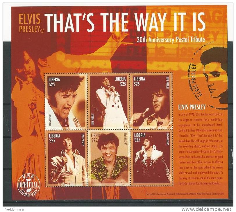 Libéria: Michel 2917/ 2922 ** (Elvis Presley) - Elvis Presley