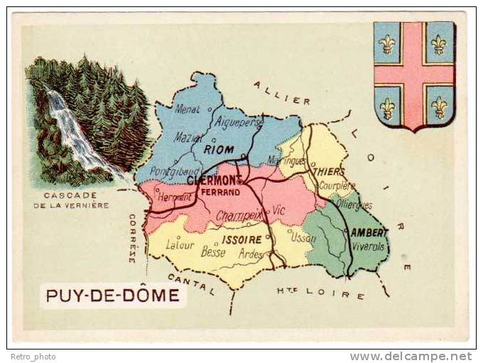 Chromo Contour Départemental, Blason : Puy De Dôme (Clermont-Ferrand, Issoire, Thiers) - Other & Unclassified