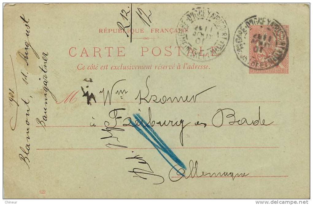 2 ENTIERS POSTAUX TYPE MOUCHON 10C ROUGE - Collections & Lots: Stationery & PAP
