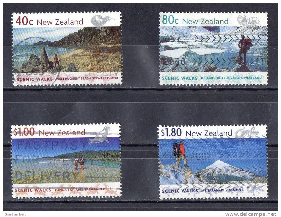 New Zealand 1999 Scenic Walks 4 Values Used - Gebraucht