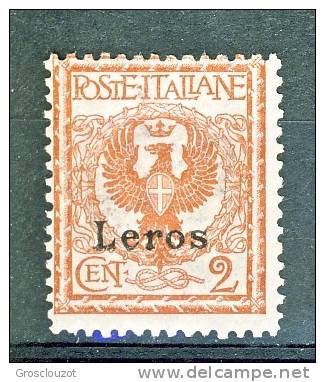 Lero, Isole Egeo 1912 SS 57 N. 1 C. 2 Rosso Bruno MH - Egeo (Lero)