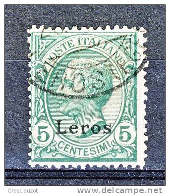 Lero, Isole Egeo 1912 SS 57 N. 2 C. 5 VerdeUSATO - Aegean (Lero)