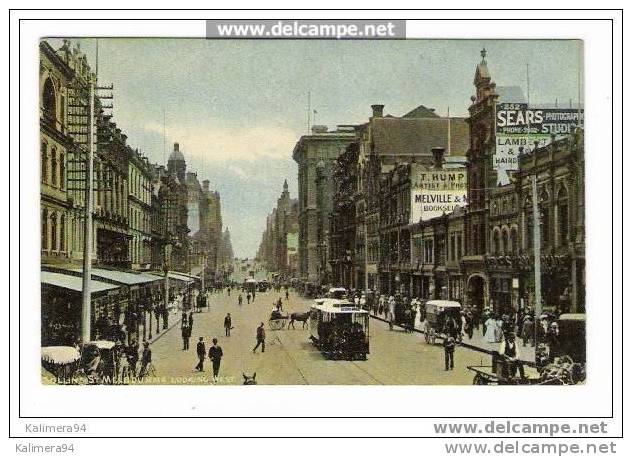 AUSTRALIE  /  MELBOURNE  /  COLLINS  STREET , LOOKING  WEST  ( + TRAMWAY ) - Melbourne