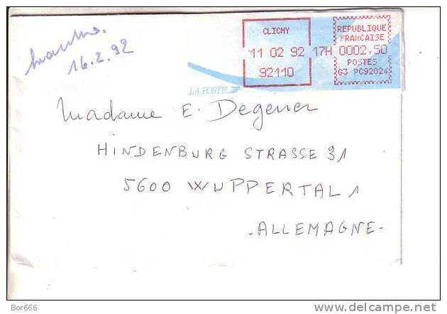 GOOD FRANCE Postal Cover To GERMANY 1992 - Postage Paid - Briefe U. Dokumente