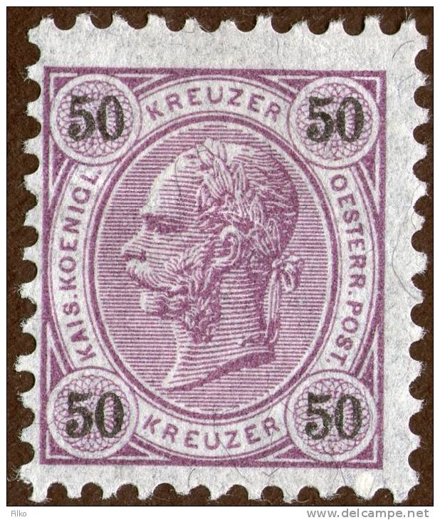 Austria,1890,50 Kr.Mi#60A,Y&T#56,Scott61,pef:10,MNH * *,as Scan - Ungebraucht