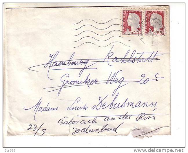 GOOD FRANCE Postal Cover To GERMANY 1961 - Good Stamped: Marianne - 1960 Marianne Of Decaris