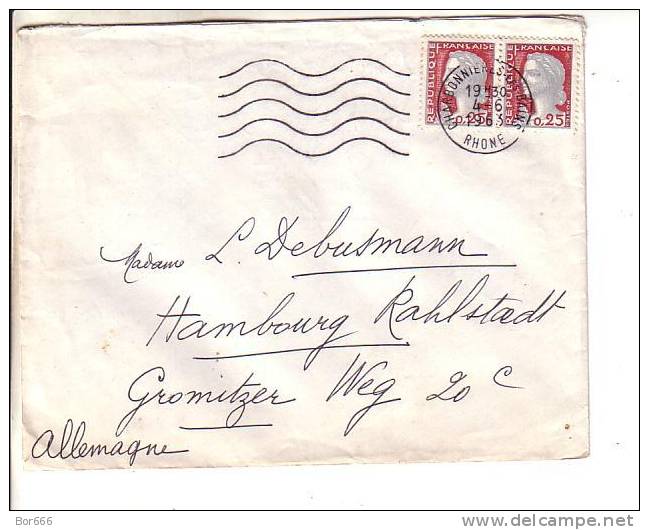 GOOD FRANCE Postal Cover To GERMANY 1963 - Good Stamped: Marianne - 1960 Marianna Di Decaris