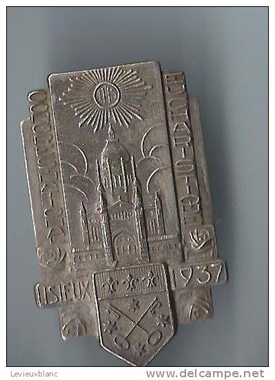 Insigne Religieux à épingle /Nickel/Congrés National Eucharistique/Lisieux /1937     CAN111 - Religion & Esotérisme