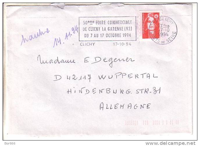 GOOD FRANCE Postal Cover To GERMANY 1994 - Good Stamped: Marianne - Briefe U. Dokumente