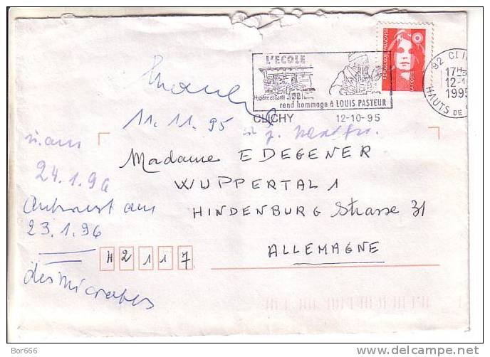 GOOD FRANCE Postal Cover To GERMANY 1995 - Good Stamped: Marianne - Briefe U. Dokumente