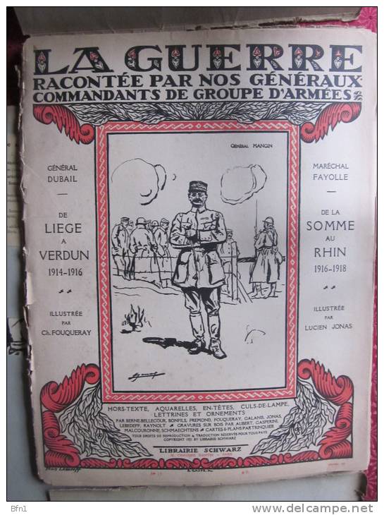 GUERRE RACONTEE PAR NOS GENERAUX  - 1921 -  VOIR PHOTOS - 1901-1940