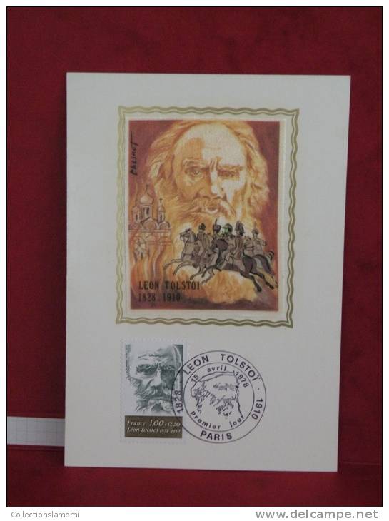 FDC - Léon Tolstoï - Paris - 15.4.1978 Carte Maxi 1er Jour - 1970-1979